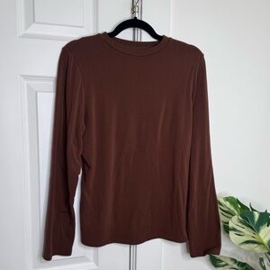 OGL Brown Long Sleeve Top With Brami
